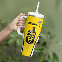 Custom Cornwall Rugby Tumbler With Handle Cornish Chough Go Champion - Wonder Print Shop