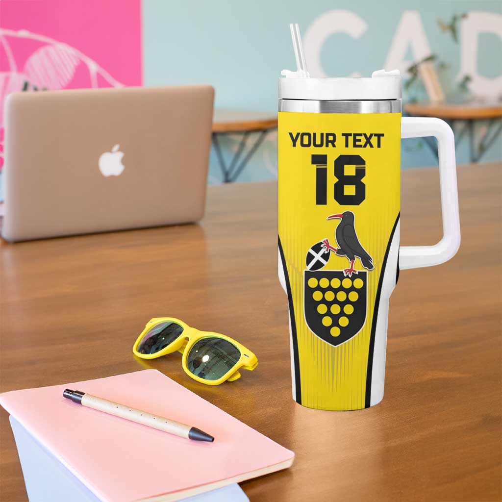Custom Cornwall Rugby Tumbler With Handle Cornish Chough Go Champion - Wonder Print Shop