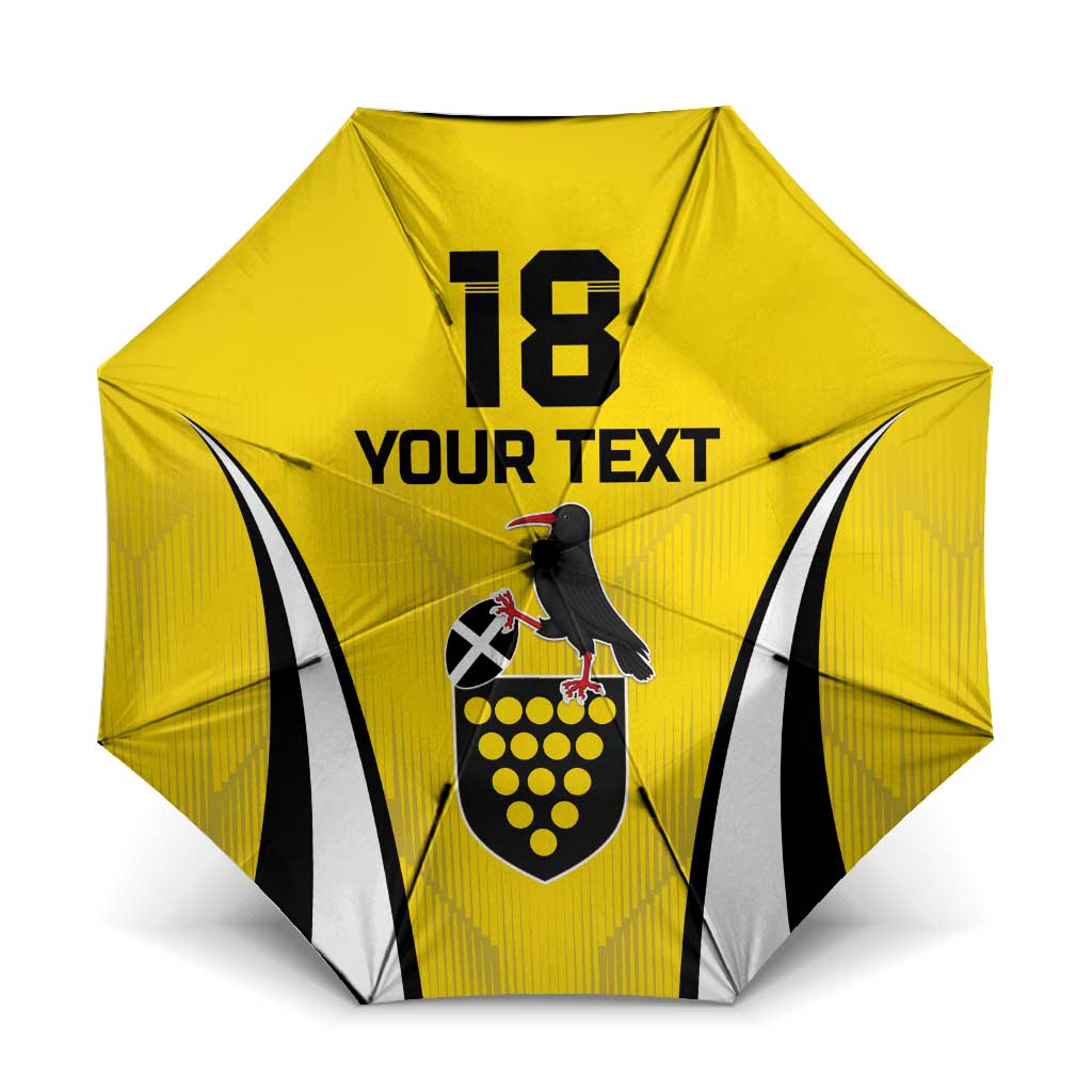 Custom Cornwall Rugby Umbrella Cornish Chough Go Champion - Wonder Print Shop