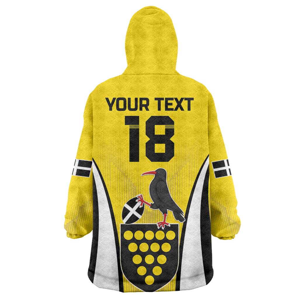 Custom Cornwall Rugby Wearable Blanket Hoodie Cornish Chough Go Champion - Wonder Print Shop