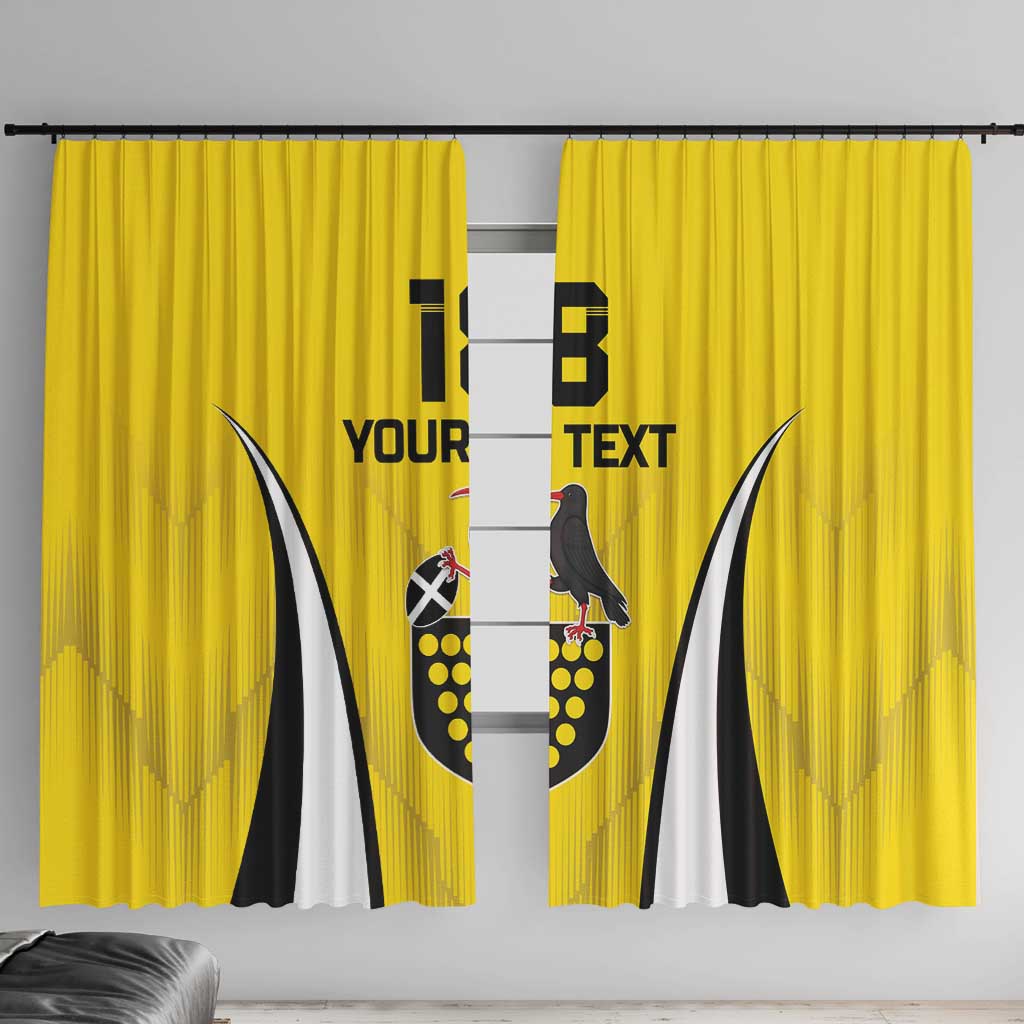 Custom Cornwall Rugby Window Curtain Cornish Chough Go Champion - Wonder Print Shop