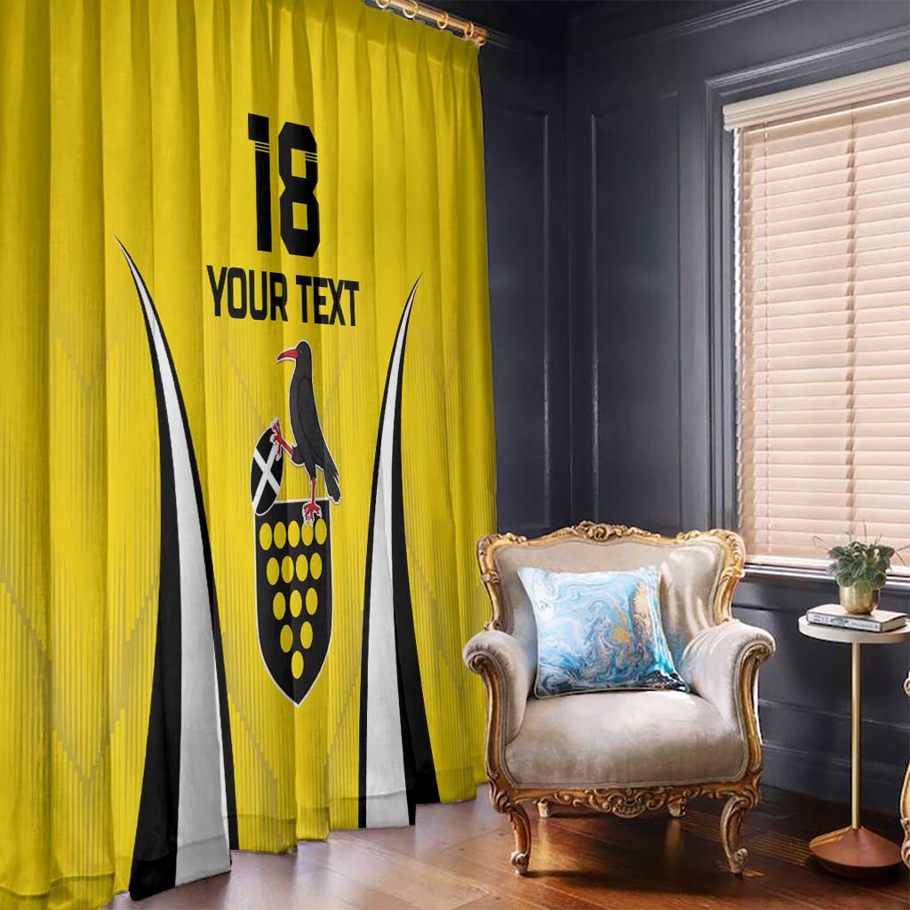 Custom Cornwall Rugby Window Curtain Cornish Chough Go Champion - Wonder Print Shop