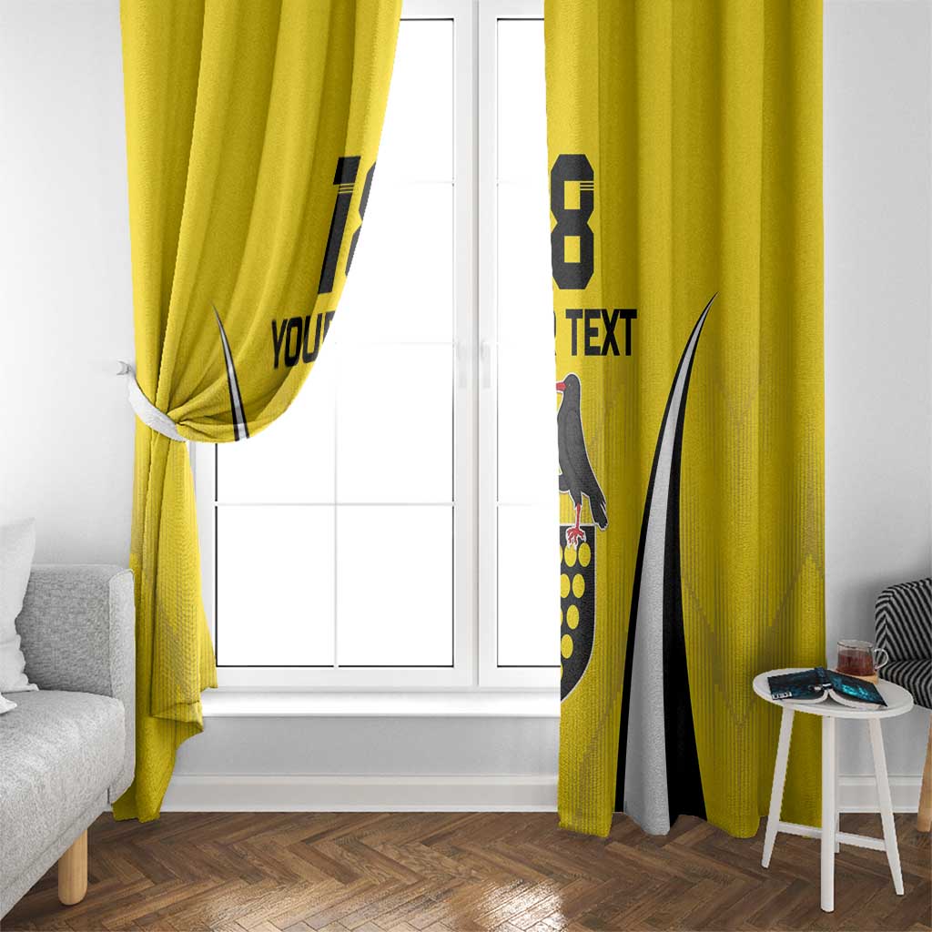 Custom Cornwall Rugby Window Curtain Cornish Chough Go Champion - Wonder Print Shop