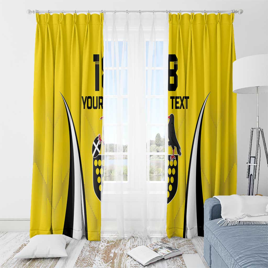 Custom Cornwall Rugby Window Curtain Cornish Chough Go Champion - Wonder Print Shop