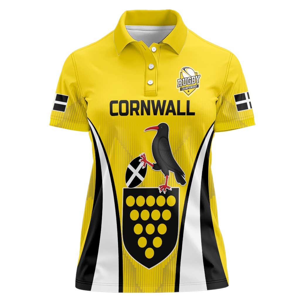Custom Cornwall Rugby Women Polo Shirt Cornish Chough Go Champion - Wonder Print Shop