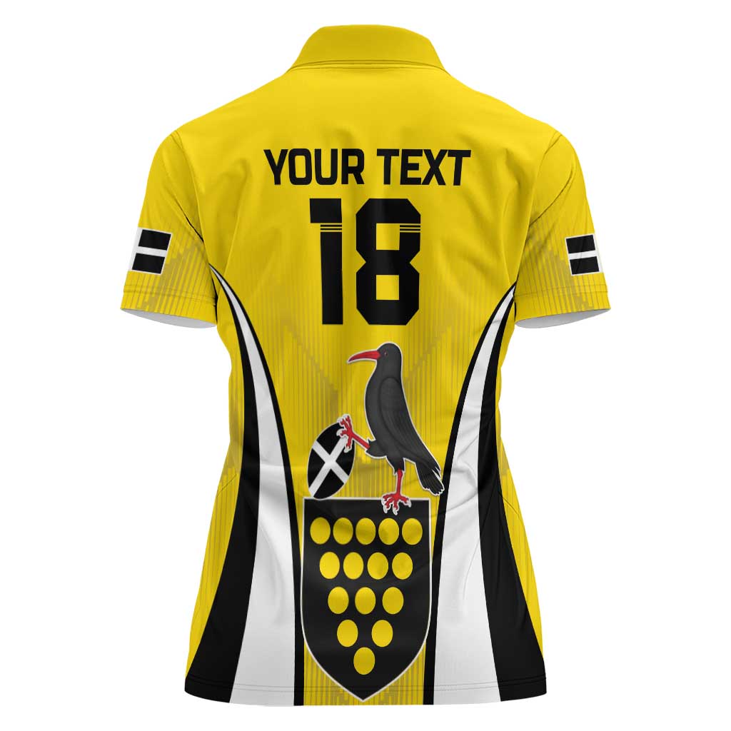 Custom Cornwall Rugby Women Polo Shirt Cornish Chough Go Champion - Wonder Print Shop