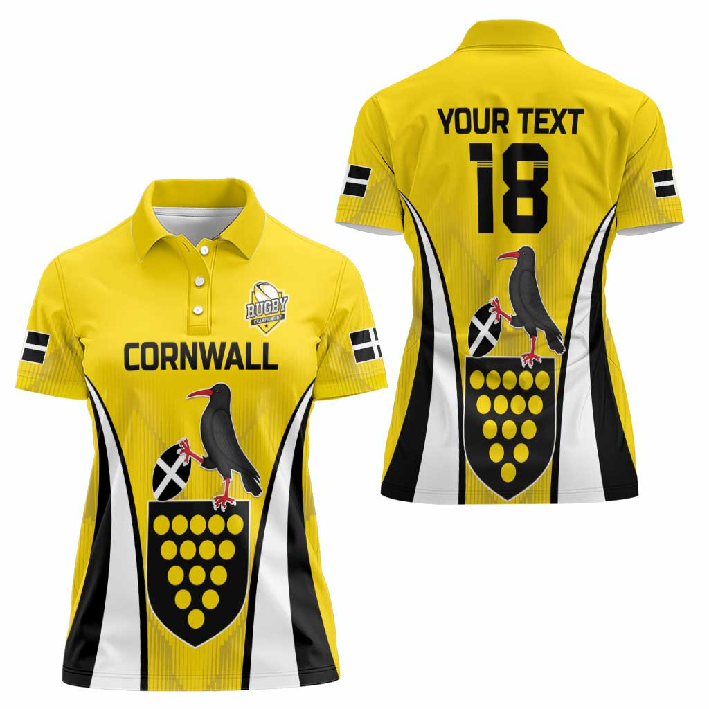 Custom Cornwall Rugby Women Polo Shirt Cornish Chough Go Champion - Wonder Print Shop