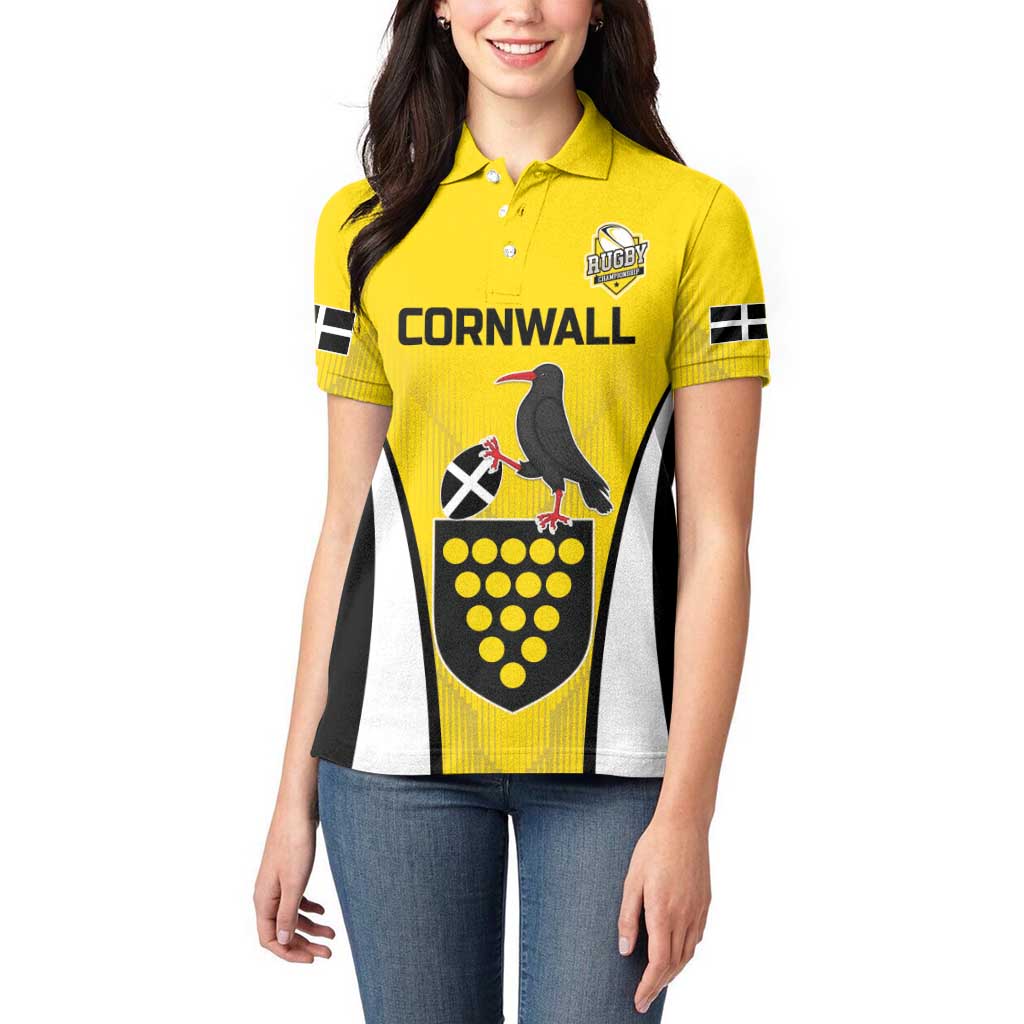 Custom Cornwall Rugby Women Polo Shirt Cornish Chough Go Champion - Wonder Print Shop