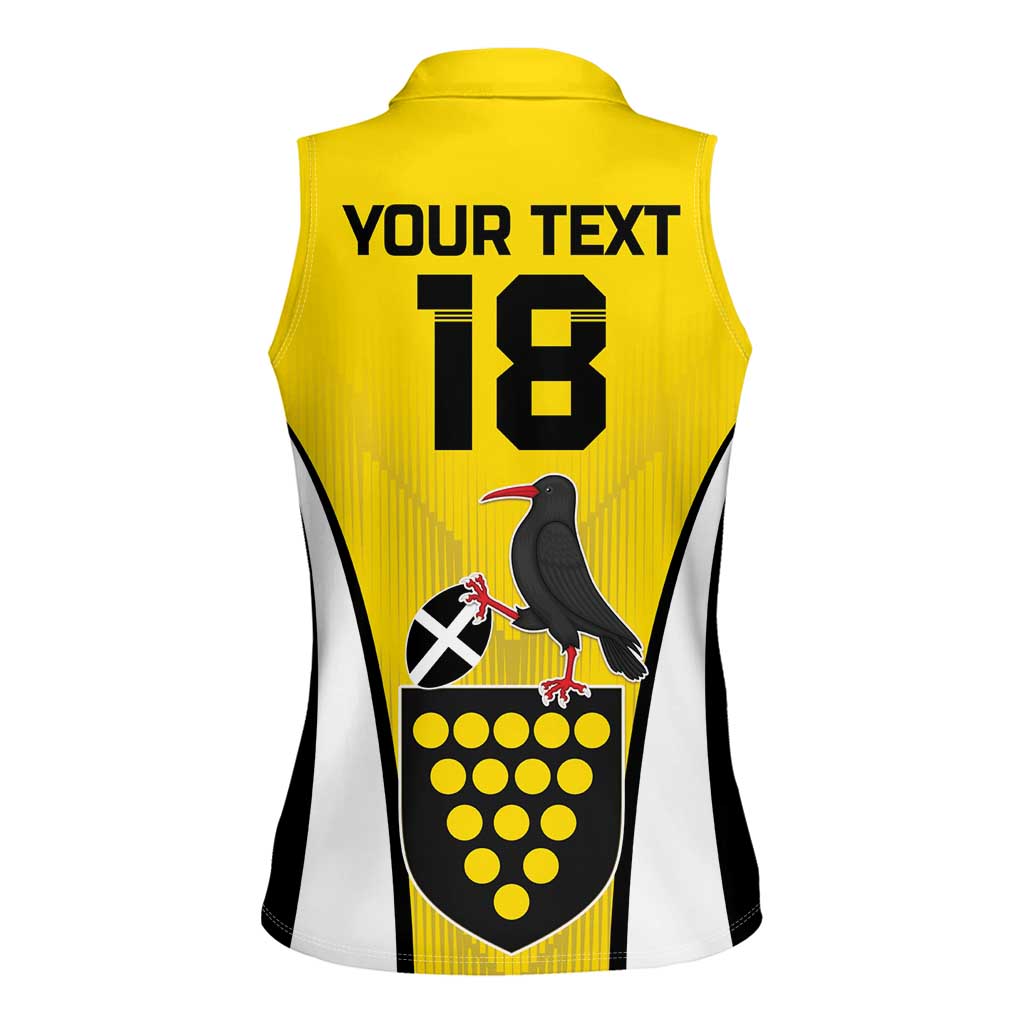 Custom Cornwall Rugby Women Sleeveless Polo Shirt Cornish Chough Go Champion - Wonder Print Shop