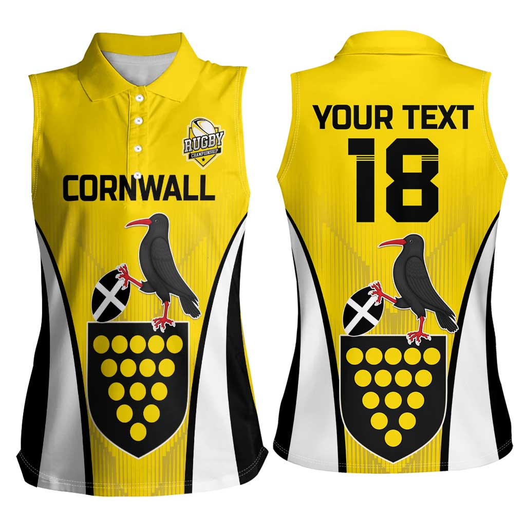 Custom Cornwall Rugby Women Sleeveless Polo Shirt Cornish Chough Go Champion - Wonder Print Shop