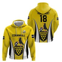 Custom Cornwall Rugby Zip Hoodie Cornish Chough Go Champion - Wonder Print Shop