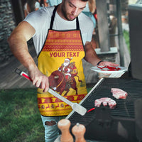 Personalized Spain Christmas Apron Santa Riding Red Bull Feliz Navidad - Wonder Print Shop