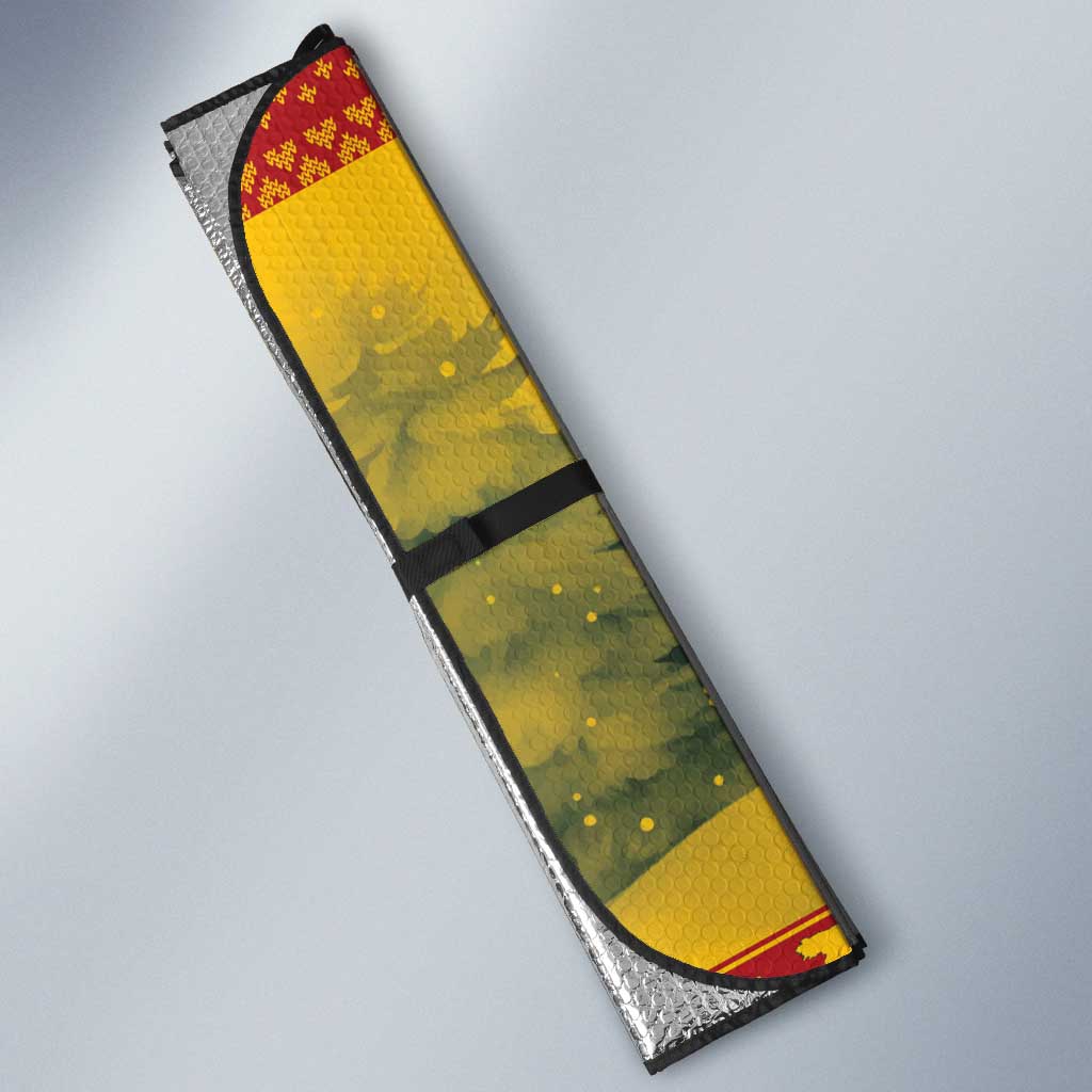 Personalized Spain Christmas Auto Sun Shade Santa Riding Red Bull Feliz Navidad - Wonder Print Shop