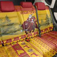 Personalized Spain Christmas Back Car Seat Cover Santa Riding Red Bull Feliz Navidad - Wonder Print Shop
