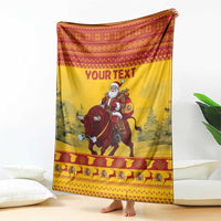 Personalized Spain Christmas Blanket Santa Riding Red Bull Feliz Navidad - Wonder Print Shop