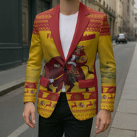 Personalized Spain Christmas Blazer Santa Riding Red Bull Feliz Navidad - Wonder Print Shop