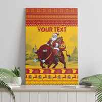 Personalized Spain Christmas Canvas Wall Art Santa Riding Red Bull Feliz Navidad - Wonder Print Shop