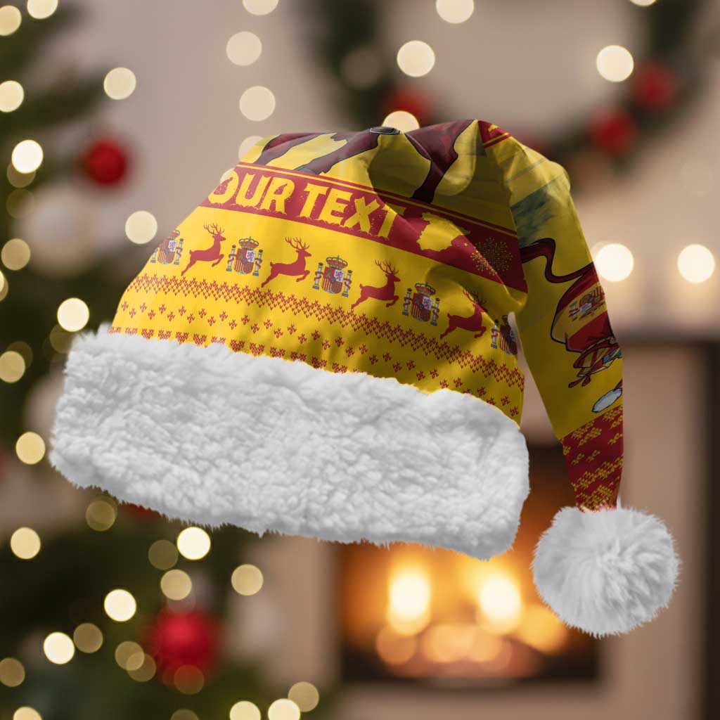 Personalized Spain Christmas Santa Hat Santa Riding Red Bull Feliz Navidad - Wonder Print Shop