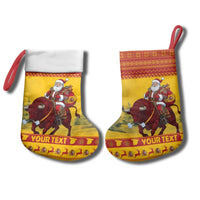 Personalized Spain Christmas Stocking Santa Riding Red Bull Feliz Navidad - Wonder Print Shop