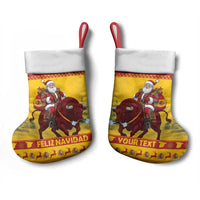 Personalized Spain Christmas Stocking Santa Riding Red Bull Feliz Navidad - Wonder Print Shop