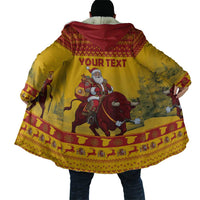 Personalized Spain Christmas Cloak Santa Riding Red Bull Feliz Navidad - Wonder Print Shop