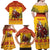 Personalized Spain Christmas Family Matching Off Shoulder Maxi Dress and Hawaiian Shirt Santa Riding Red Bull Feliz Navidad - Wonder Print Shop