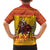 Personalized Spain Christmas Family Matching Off Shoulder Short Dress and Hawaiian Shirt Santa Riding Red Bull Feliz Navidad - Wonder Print Shop