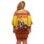 Personalized Spain Christmas Family Matching Off Shoulder Short Dress and Hawaiian Shirt Santa Riding Red Bull Feliz Navidad - Wonder Print Shop