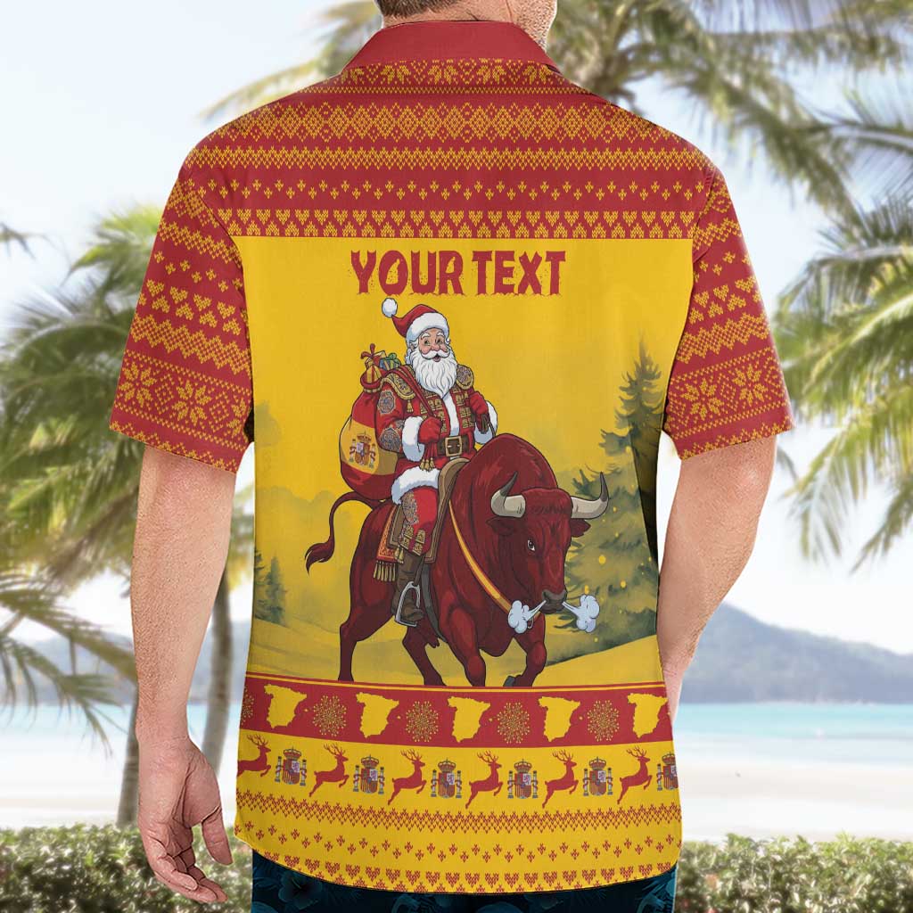 Personalized Spain Christmas Hawaiian Shirt Santa Riding Red Bull Feliz Navidad - Wonder Print Shop