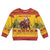 Personalized Spain Christmas Kid Ugly Christmas Sweater Santa Riding Red Bull Feliz Navidad - Wonder Print Shop