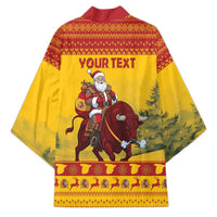 Personalized Spain Christmas Kimono Santa Riding Red Bull Feliz Navidad - Wonder Print Shop