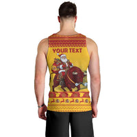 Personalized Spain Christmas Men Tank Top Santa Riding Red Bull Feliz Navidad - Wonder Print Shop