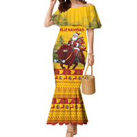 Personalized Spain Christmas Mermaid Dress Santa Riding Red Bull Feliz Navidad - Wonder Print Shop