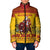 Personalized Spain Christmas Padded Jacket Santa Riding Red Bull Feliz Navidad - Wonder Print Shop