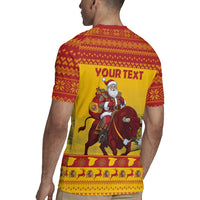 Personalized Spain Christmas Rugby Jersey Santa Riding Red Bull Feliz Navidad - Wonder Print Shop