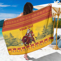 Personalized Spain Christmas Sarong Santa Riding Red Bull Feliz Navidad - Wonder Print Shop