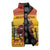 Personalized Spain Christmas Sleeveless Puffer Jacket Santa Riding Red Bull Feliz Navidad - Wonder Print Shop