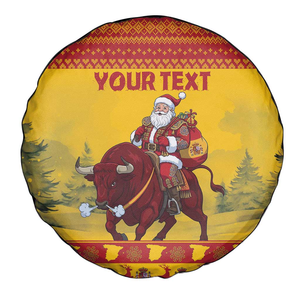 Personalized Spain Christmas Spare Tire Cover Santa Riding Red Bull Feliz Navidad - Wonder Print Shop