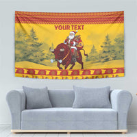 Personalized Spain Christmas Tapestry Santa Riding Red Bull Feliz Navidad - Wonder Print Shop