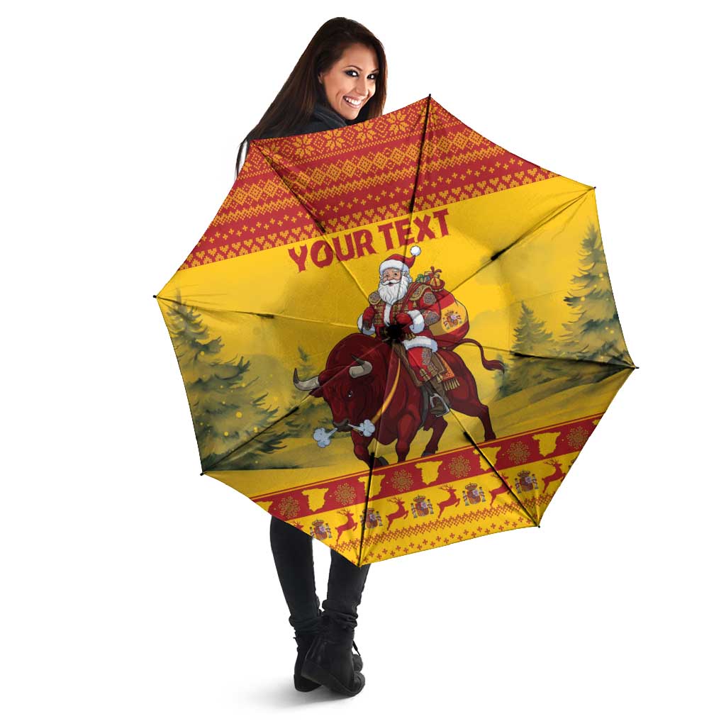 Personalized Spain Christmas Umbrella Santa Riding Red Bull Feliz Navidad - Wonder Print Shop