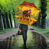 Personalized Spain Christmas Umbrella Santa Riding Red Bull Feliz Navidad - Wonder Print Shop