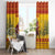 Personalized Spain Christmas Window Curtain Santa Riding Red Bull Feliz Navidad - Wonder Print Shop