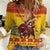 Personalized Spain Christmas Women Casual Shirt Santa Riding Red Bull Feliz Navidad - Wonder Print Shop