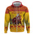 Personalized Spain Christmas Zip Hoodie Santa Riding Red Bull Feliz Navidad - Wonder Print Shop