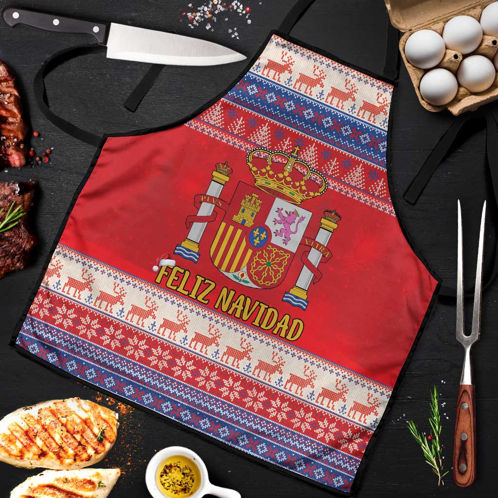 Spain Coat Of Arms Christmas Apron Feliz Navidad - Wonder Print Shop