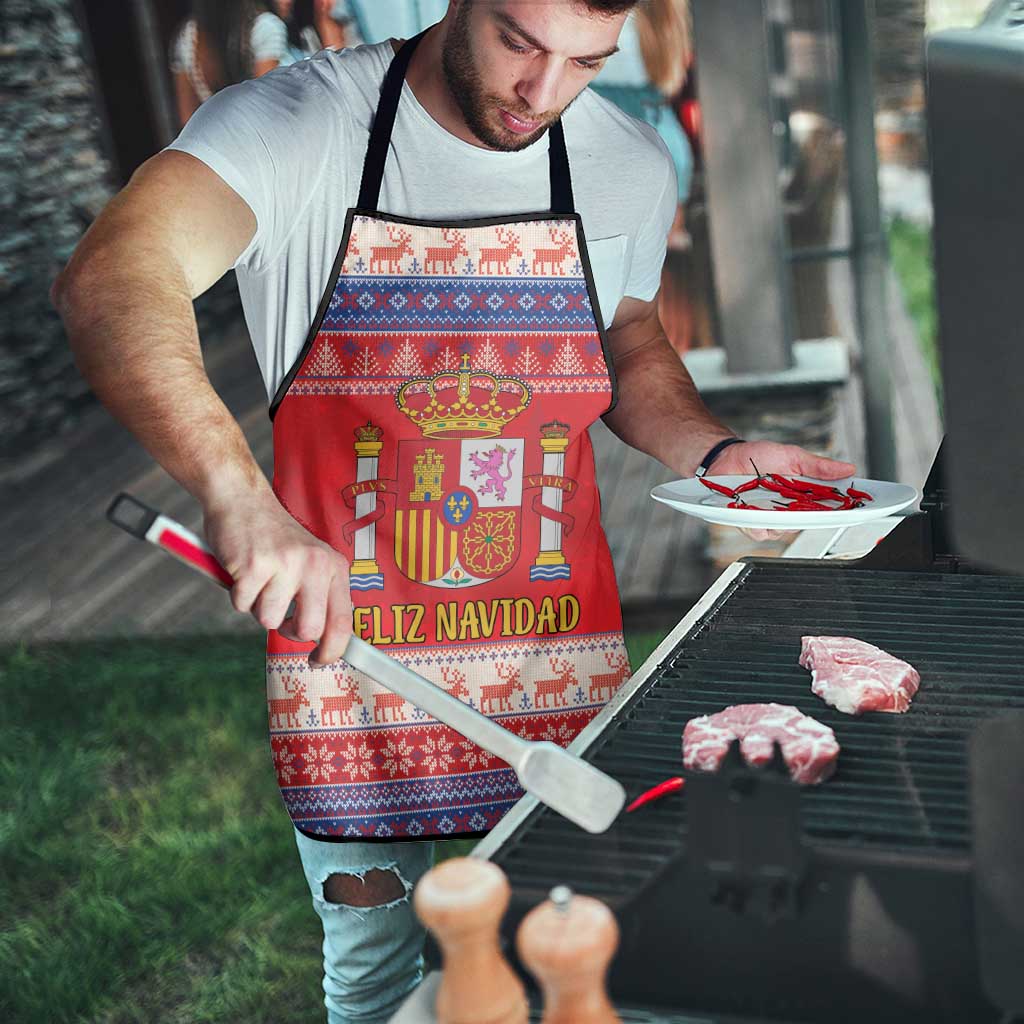 Spain Coat Of Arms Christmas Apron Feliz Navidad - Wonder Print Shop
