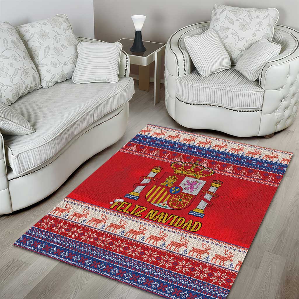 Spain Coat Of Arms Christmas Area Rug Feliz Navidad - Wonder Print Shop