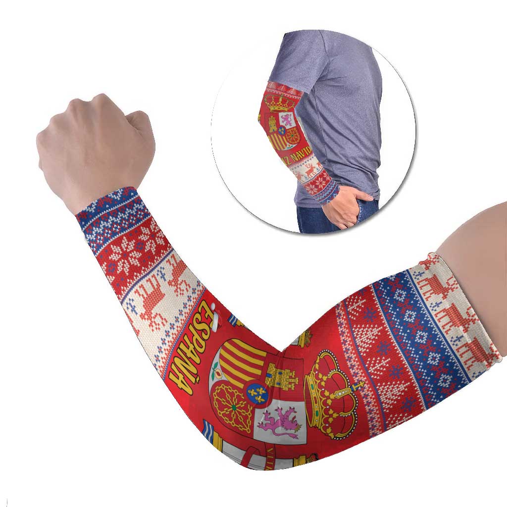 Spain Coat Of Arms Christmas Arm Sleeves Feliz Navidad - Wonder Print Shop