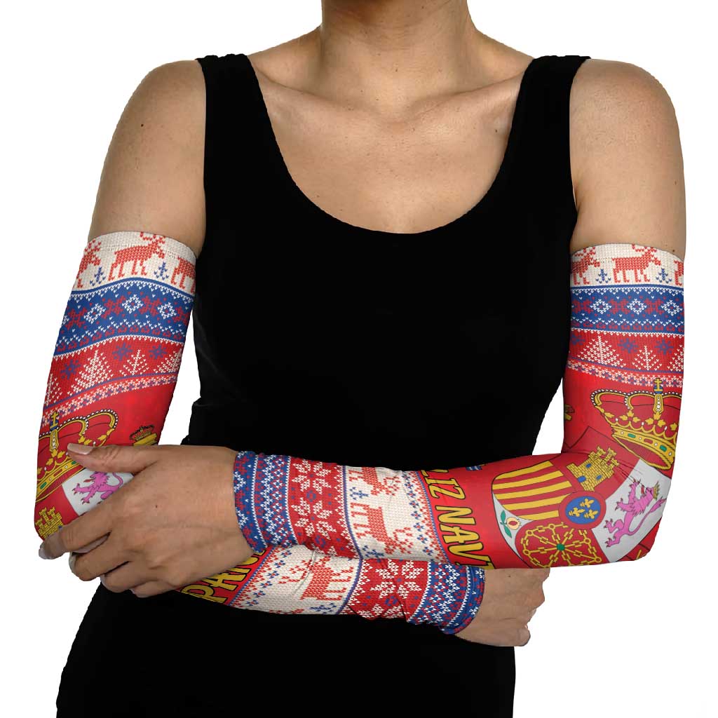 Spain Coat Of Arms Christmas Arm Sleeves Feliz Navidad - Wonder Print Shop