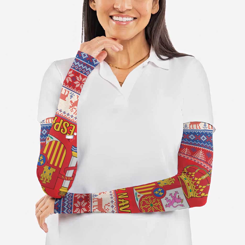 Spain Coat Of Arms Christmas Arm Sleeves Feliz Navidad - Wonder Print Shop
